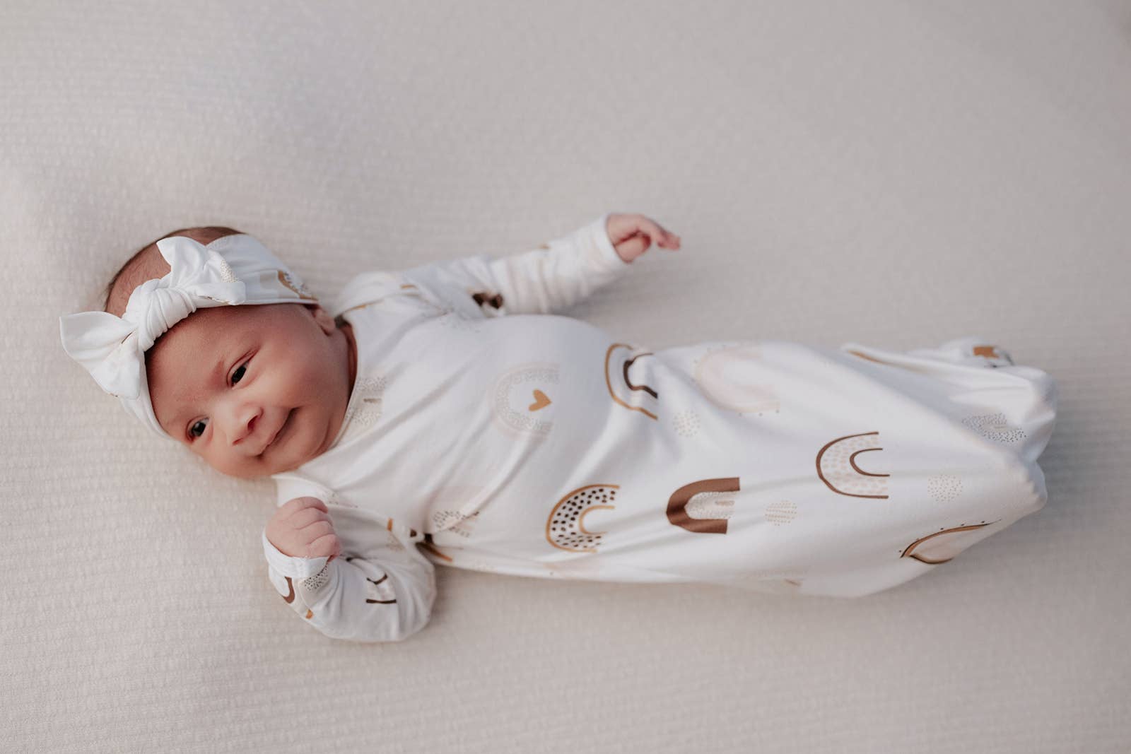 Three Little Tots – wholesale Baby gown – Baby – Rainbow Knotted Gown4