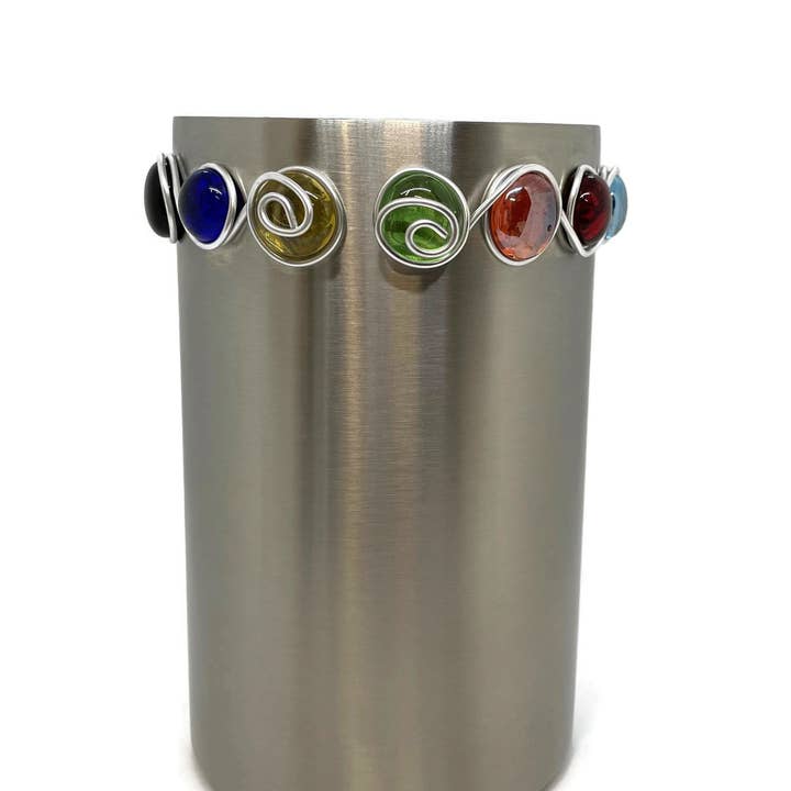 Wire Wrapped Stainless Steel Wine Chiller and Bottle Holder for wholesale by Swiddles Inc