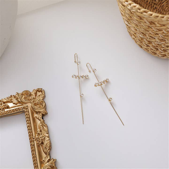Amy and Annette - Wholesale Dangle Earrings - Rhodium Pull-Through Climber Crawler Earring with Swarovski crystals3