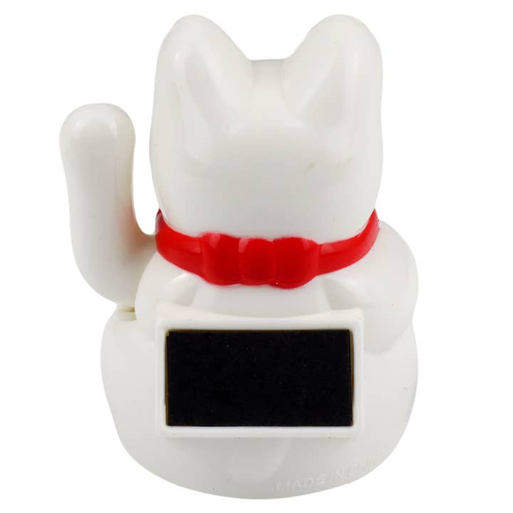 Tribal Trade GmbH - Wholesale Decorative Figurine - Lucky cat mini Maneki-neko white wave cat solar 5cm