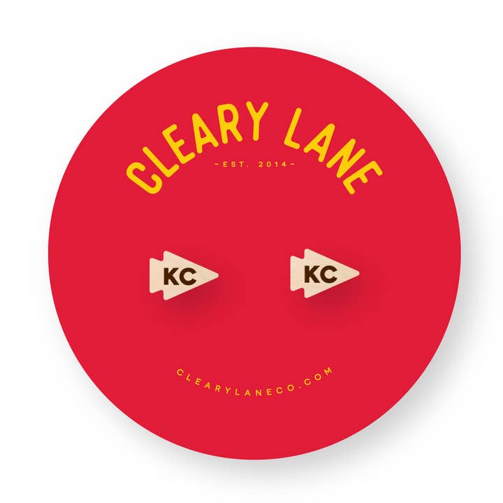 Kansas City KC Arrowhead Stud Earrings for wholesale by Cleary Lane