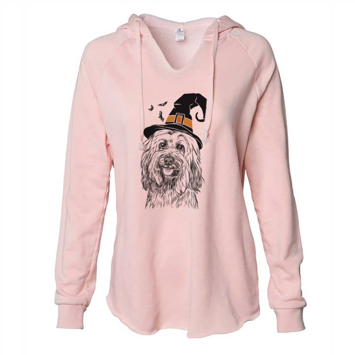 Witch Rime the Tibetan Terrier - Cali Wave Hooded Sweatshirt for wholesale by Inkopious