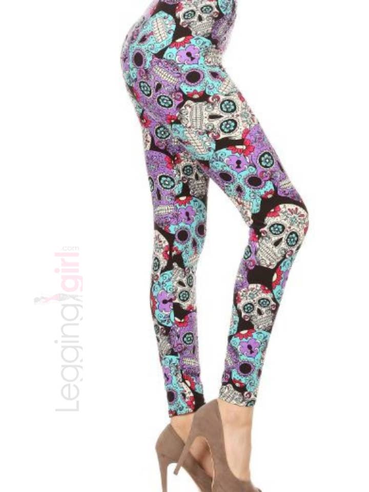 Ganska skrämmande tryckt fjäderSoft Kvinnors Leggings för wholesale av LeggingGirl.com