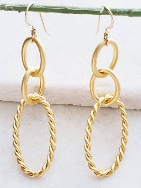 Gouden Chunky Chain Link Oorbellen voor wholesale door Sosie Designs