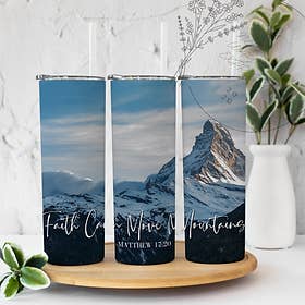 Faith Can Move Mountains Tumbler for wholesale by Countryside Savage