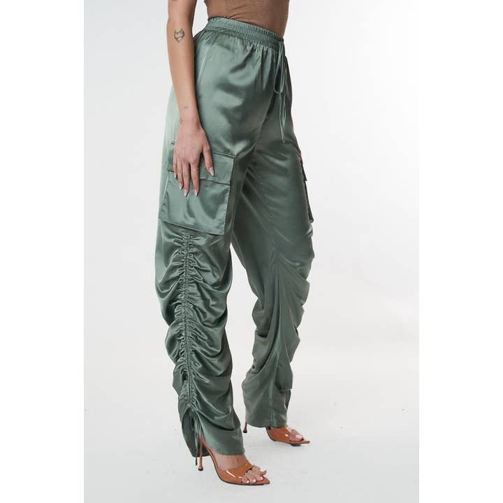 CEFIAN FASHION - Wholesale Pants - Women's - SMOKESHOW SATIN CARGO PANTS6