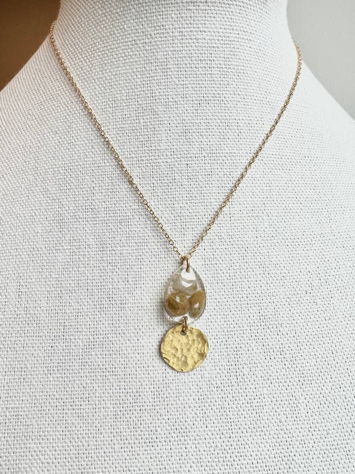 Harpiks bundet sten GF eller Sterling Teardrop & runde vedhæng for engroshandel hos UpCycled Uglies