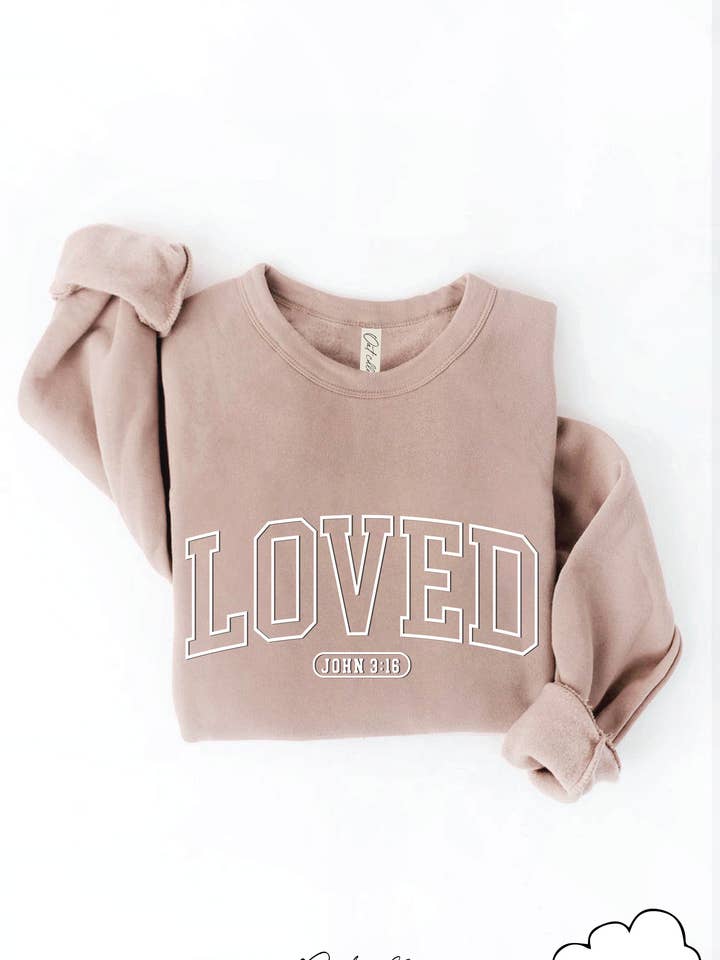 OAT COLLECTIVE - Wholesale Graphic Sweatshirt - Women's - LOVED JOHN 3:16 PUFF Graphic Sweatshirt 21