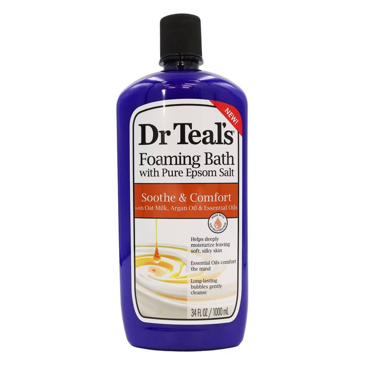 KT Supply – Großhandel Bade- & Körperpflege-Set – Dr. Teals Epsom Salz-Schaumbad, Hafermilch, Arganöl, 34 Unzen