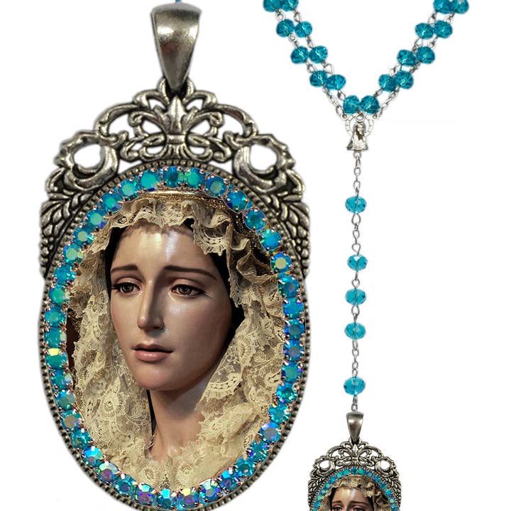MariaSantissimaShop - Wholesale Pendant/Charm Necklace - Maria De La Estrella - Rosary - Vélez Malaga - Virgen De La Estrella - Handmade - Necklace Christian Religious Jewelry Medal2