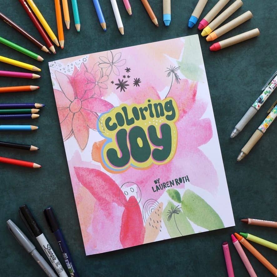Lauren Roth Art - Wholesale Coloring & Activity Book - Adult - Coloring JOY Reverse Coloring Book0