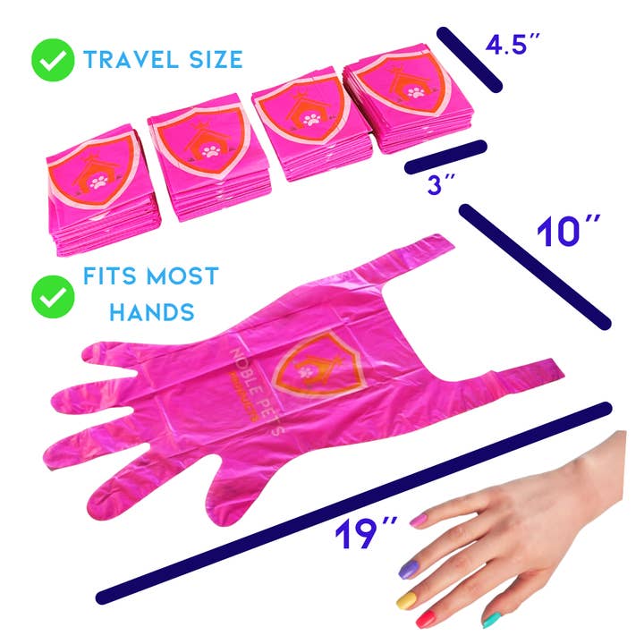 Noble Pets - Wholesale Pet poo bag - Dog Gloves Pink3
