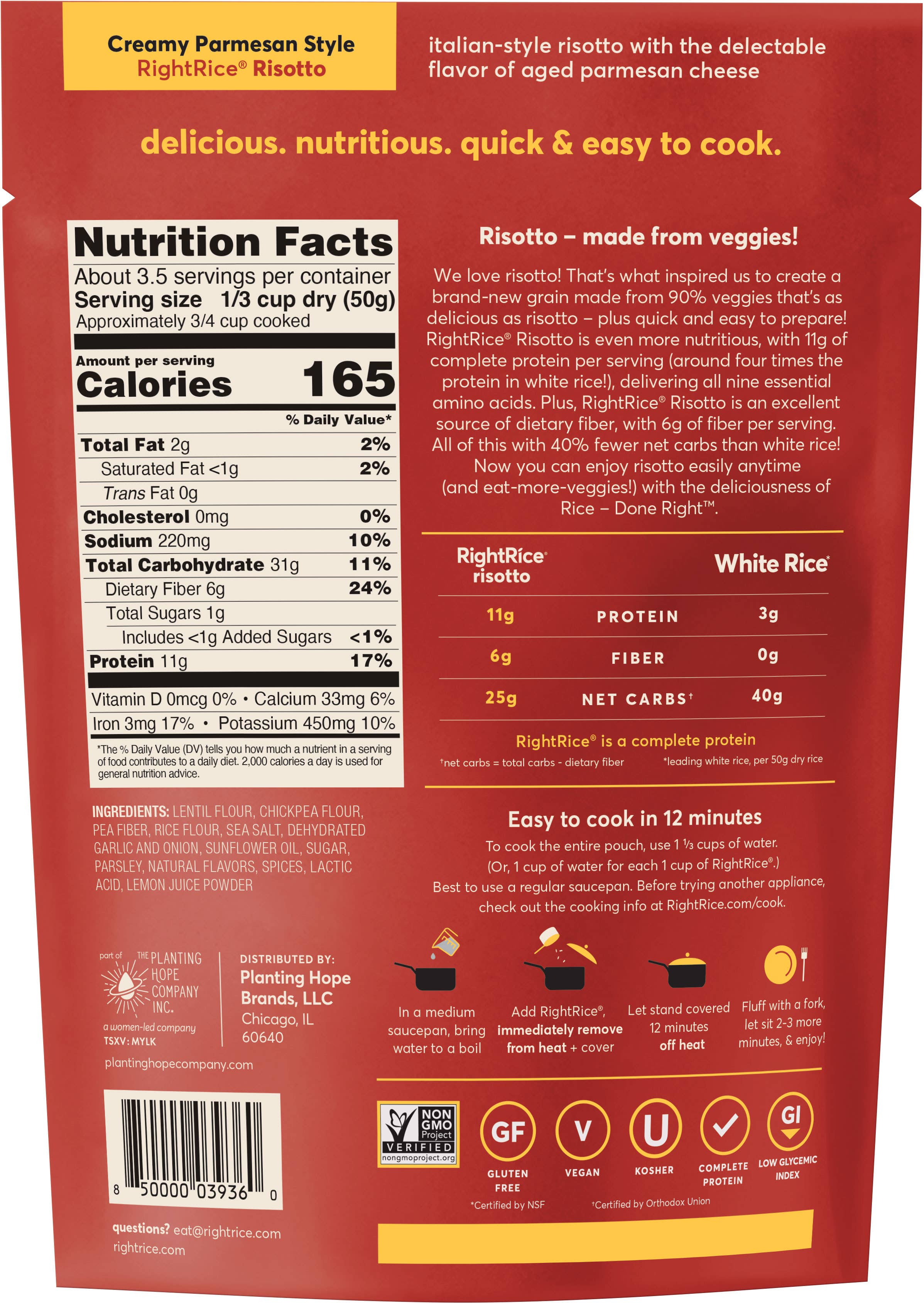 RightRice - Wholesale Risotto - Creamy Parmesan Style Risotto 6oz1