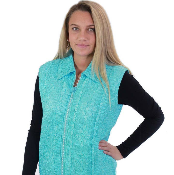 The Magic Scarf Company - Wholesale Outerwear Vest - Women's - 1367 - Diamond Zipper Vests39