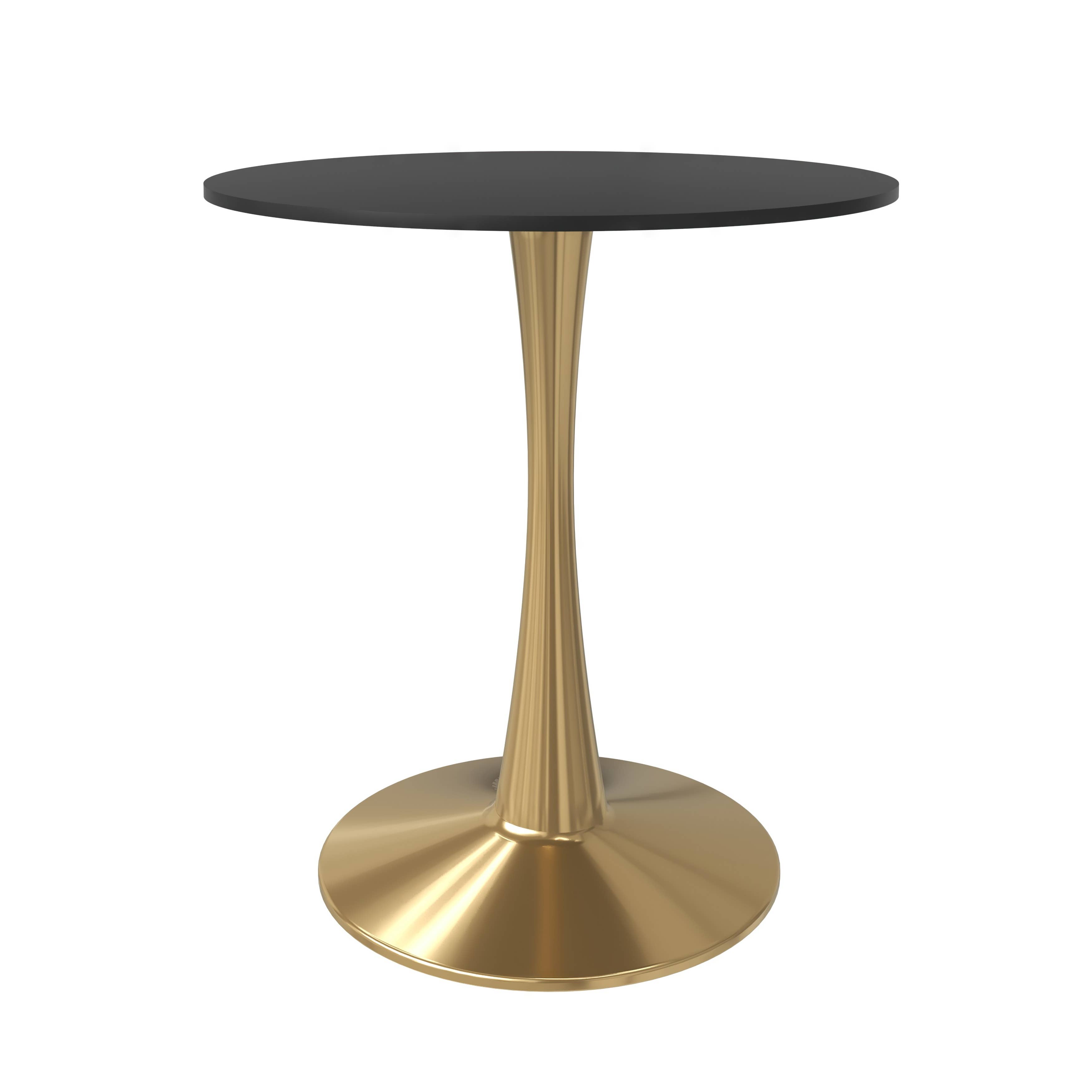 LeisureMod - Wholesale Side Table - Bristol Round Dining Table with MDF Wood Top and Gold Base3