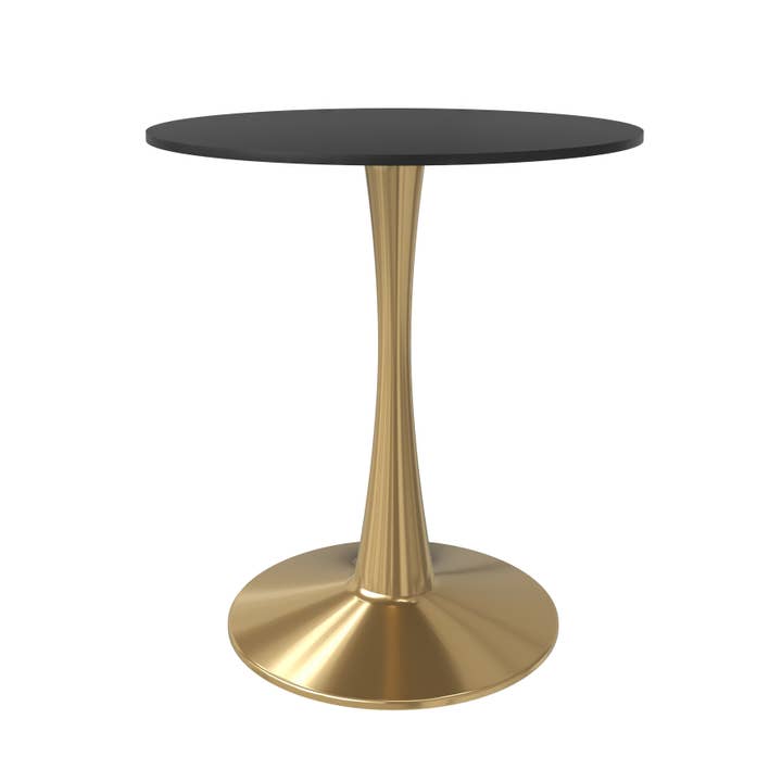 LeisureMod - Wholesale Side Table - Bristol Round Dining Table with MDF Wood Top and Gold Base3