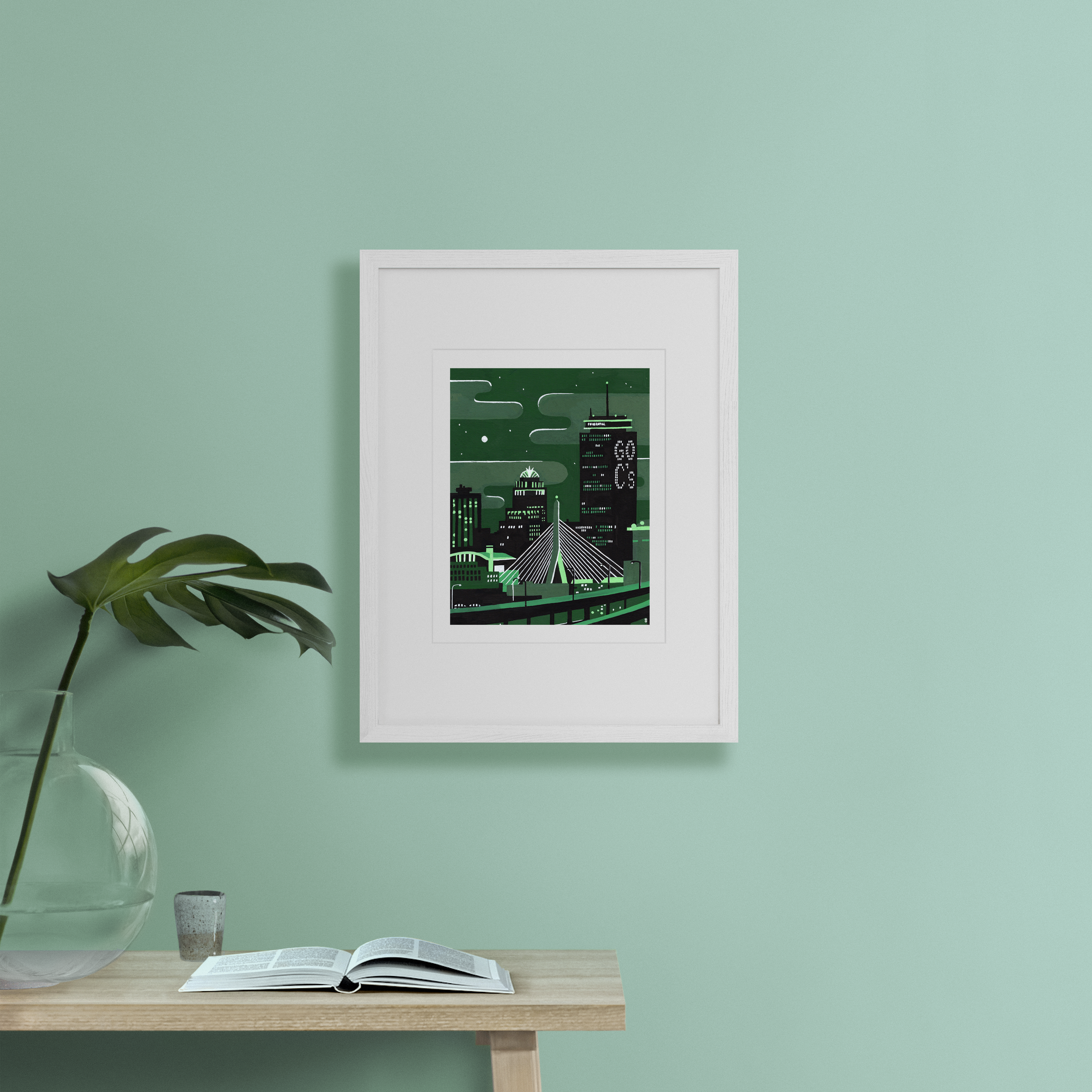 Ohello Boston - Wholesale Art Print - Go Cetlic's on the Pru at Night Art Print1