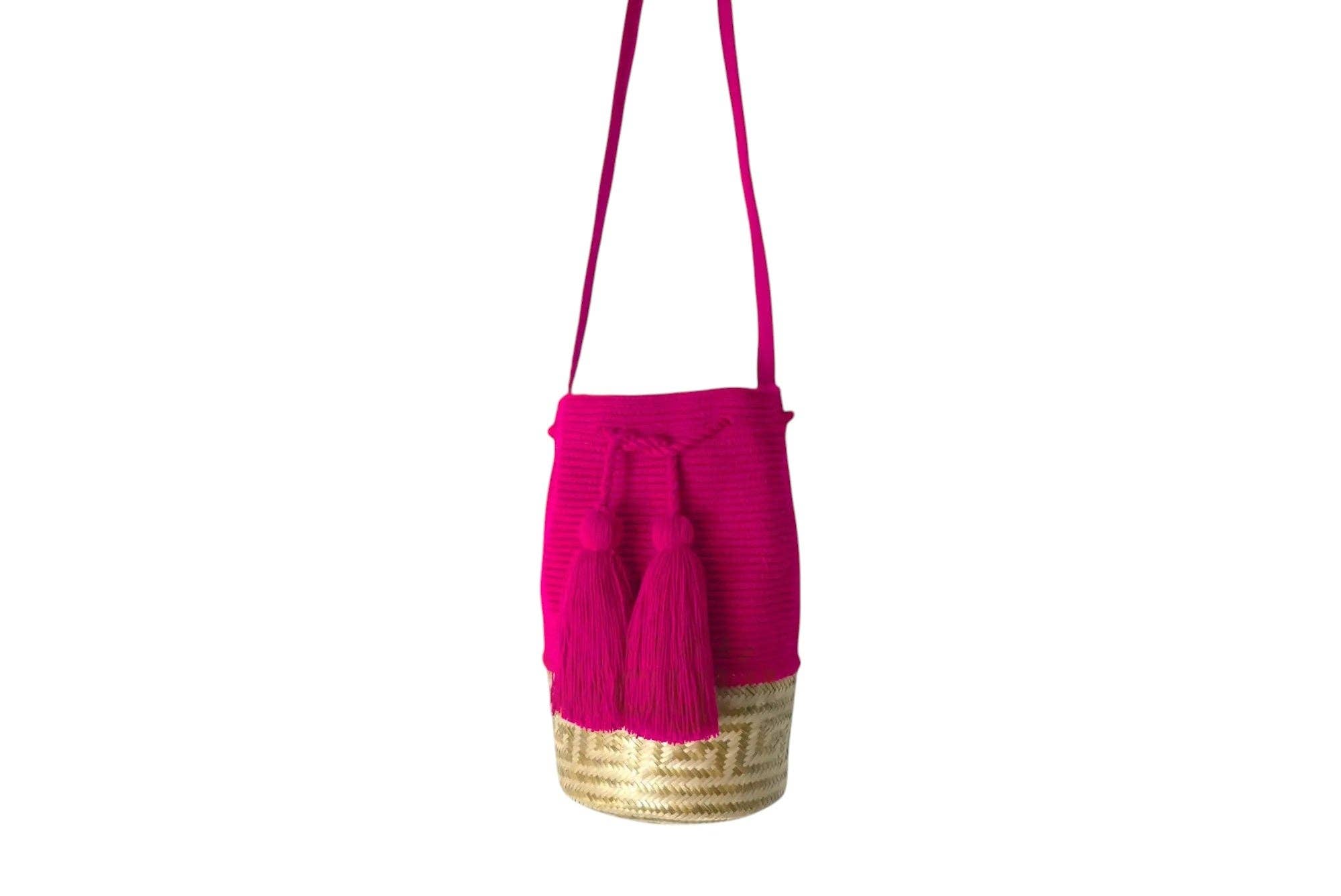 Boutique Femade ® - Wholesale Beach Bag - Fucsia Basket Wayuu Bag1