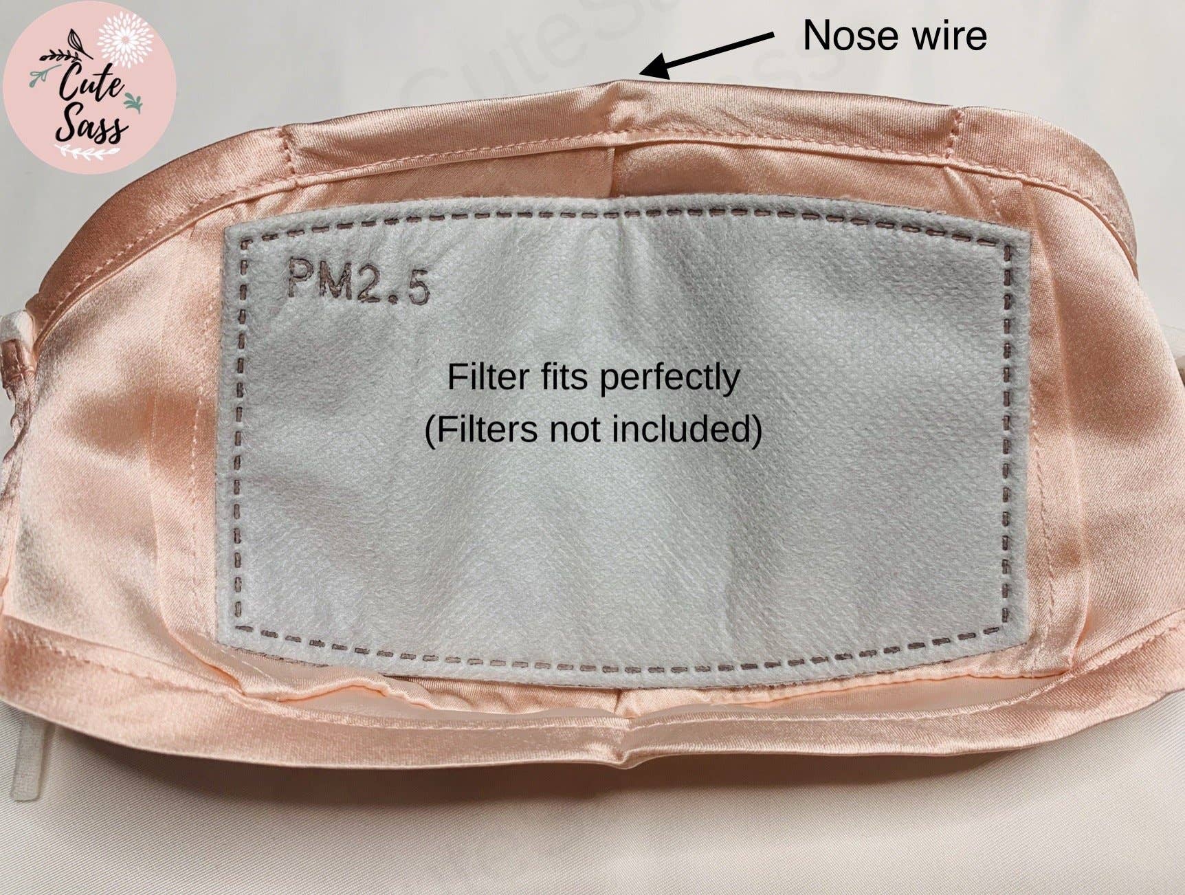 Cute Sass ™ – wholesale Protective face mask/shield – MULBERRY SILK FACE MASK WITH FILTER POCKET21