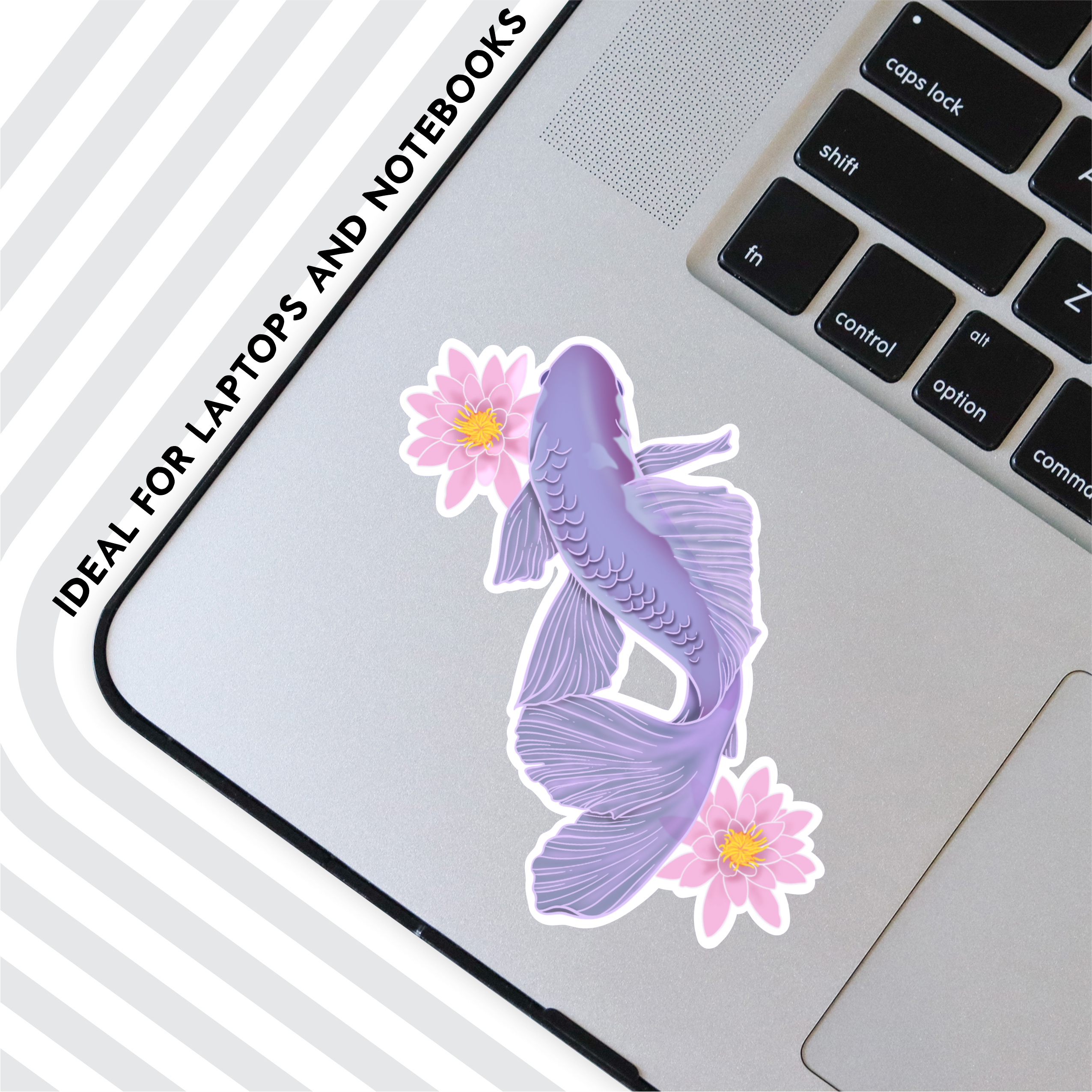 AK Project Unicorn - Wholesale Sticker - Pastel Koi with Water Lilies 3" Sticker1