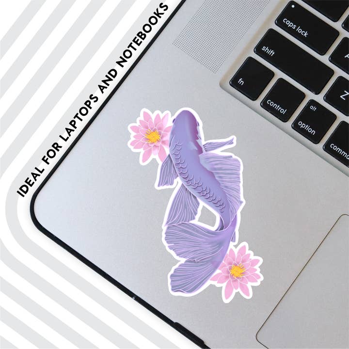 AK Project Unicorn - Wholesale Sticker - Pastel Koi with Water Lilies 3" Sticker1