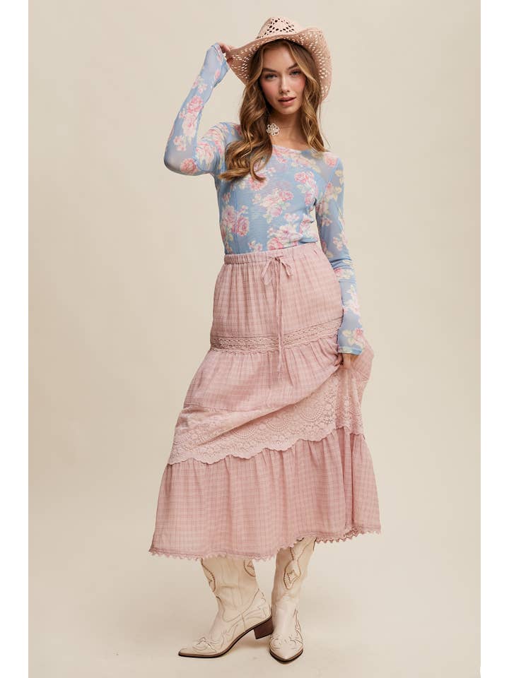 Listicle - Wholesale T-Shirt - Women's - Floral Mesh Long Sleeve Layering Top9