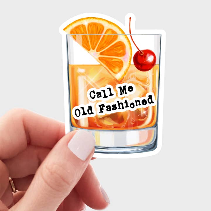 Yarnival - Wholesale Sticker - Call Me Old Fashioned Sticker - drink, supper club, bar