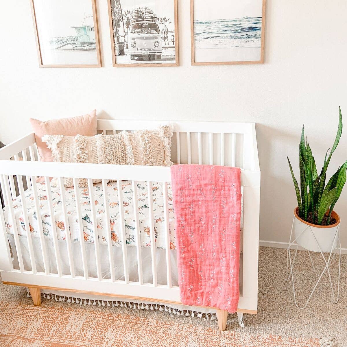 Bebe au Lait - Wholesale Cot/Crib Sheets - Mermaid Oh-So-Soft Muslin Crib Sheet1