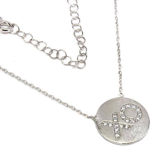 An Elegant Sterling Silver 0.6 Xo Necklace With Cz Mounted Stones for wholesale by Atlanta Jewelers Supply