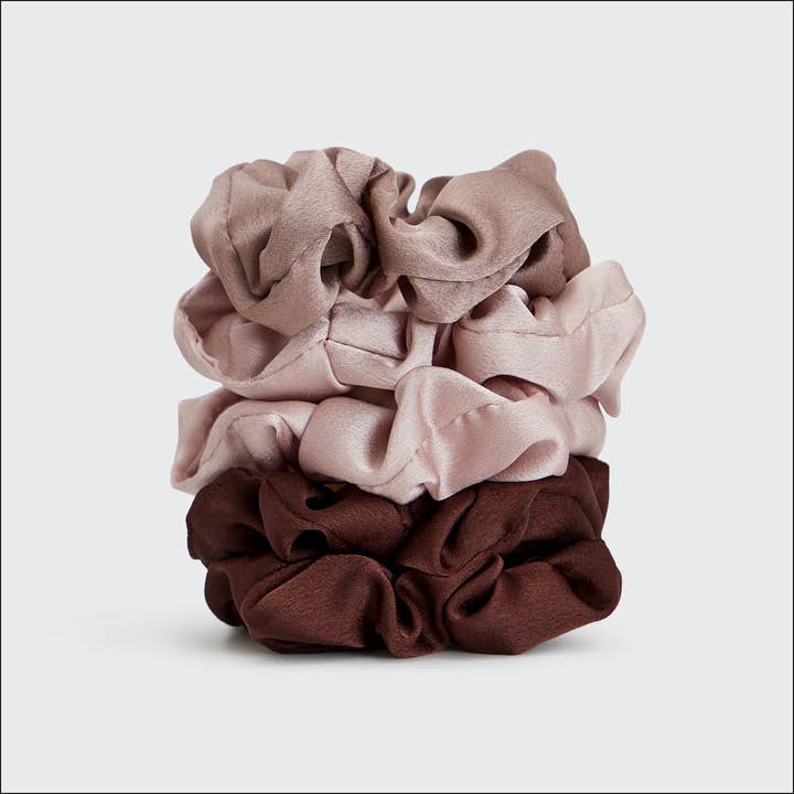 KITSCH - Wholesale Scrunchie - Women's - Satin Sleep Scrunchies 5pc- Cameo