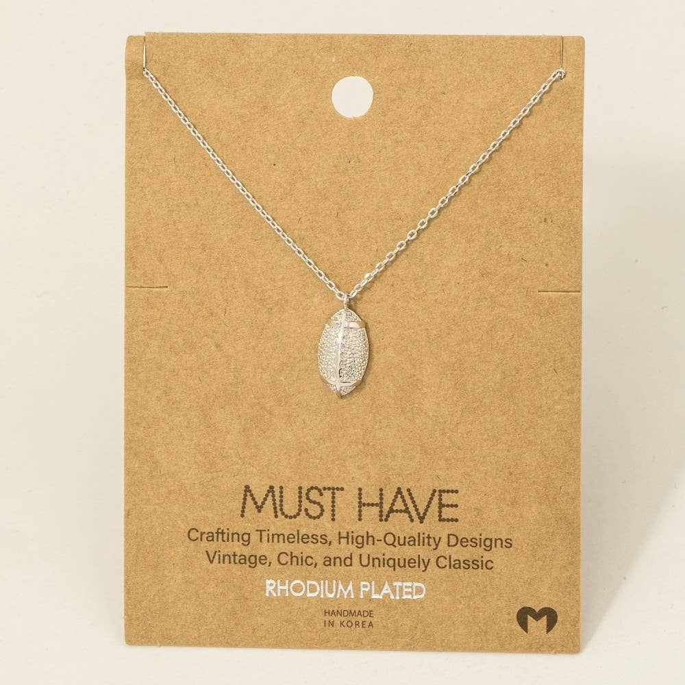 Fame Accessories – Großhandel Kette mit Anhänger/Charm – Spieltag Goldgetauchter Strukturierter Fußball-Anhänger Halskette6