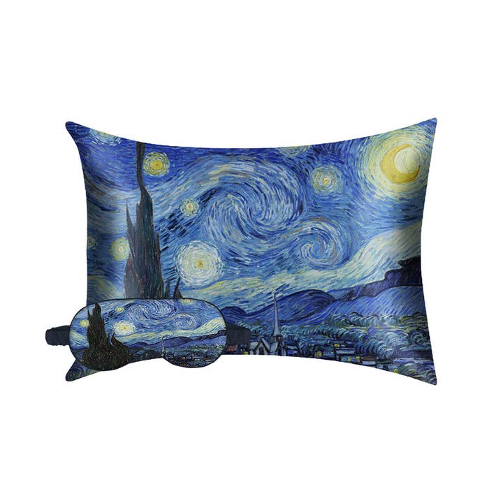 Van Gogh Starry Night Satin Eye Mask & Pillowcase Set for wholesale by Hang Accessories
