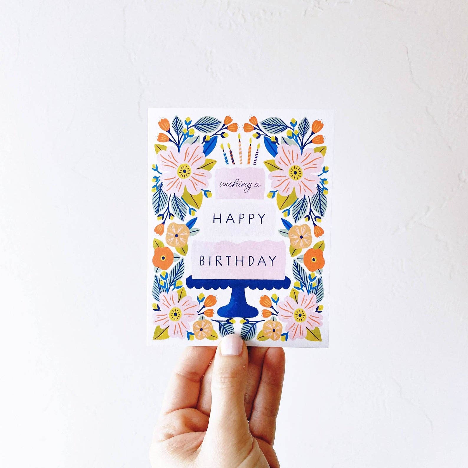 Molly Marie Pea – wholesale Birthday card – Happy Birthday Cake Card - Candle-Topped2