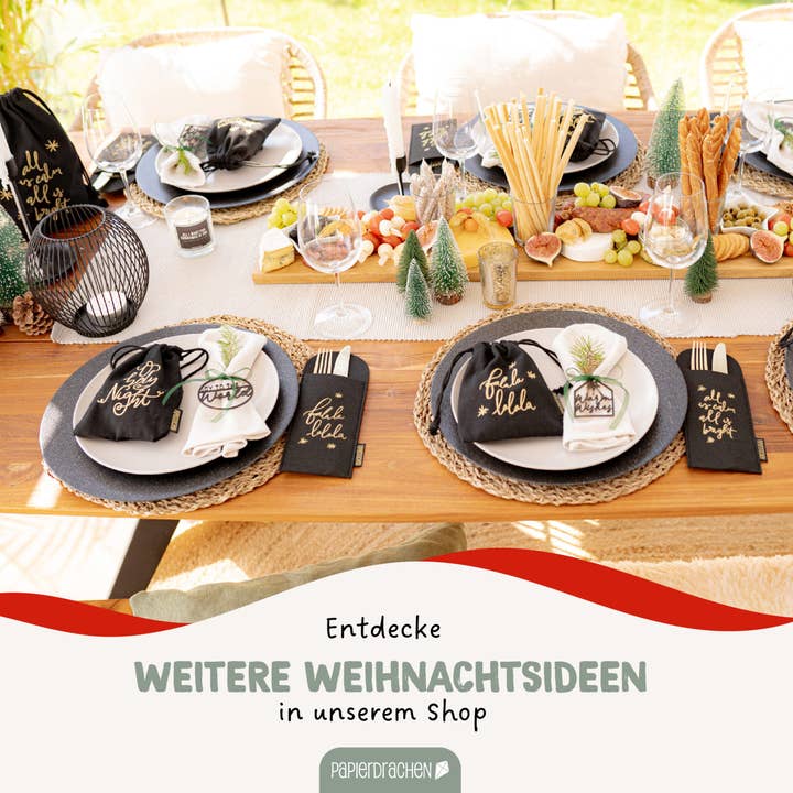 Papierdrachen - Wholesale Gift Bag Set/Pack - Paper Kite 6 Gift Bags Black Gold - Set 276