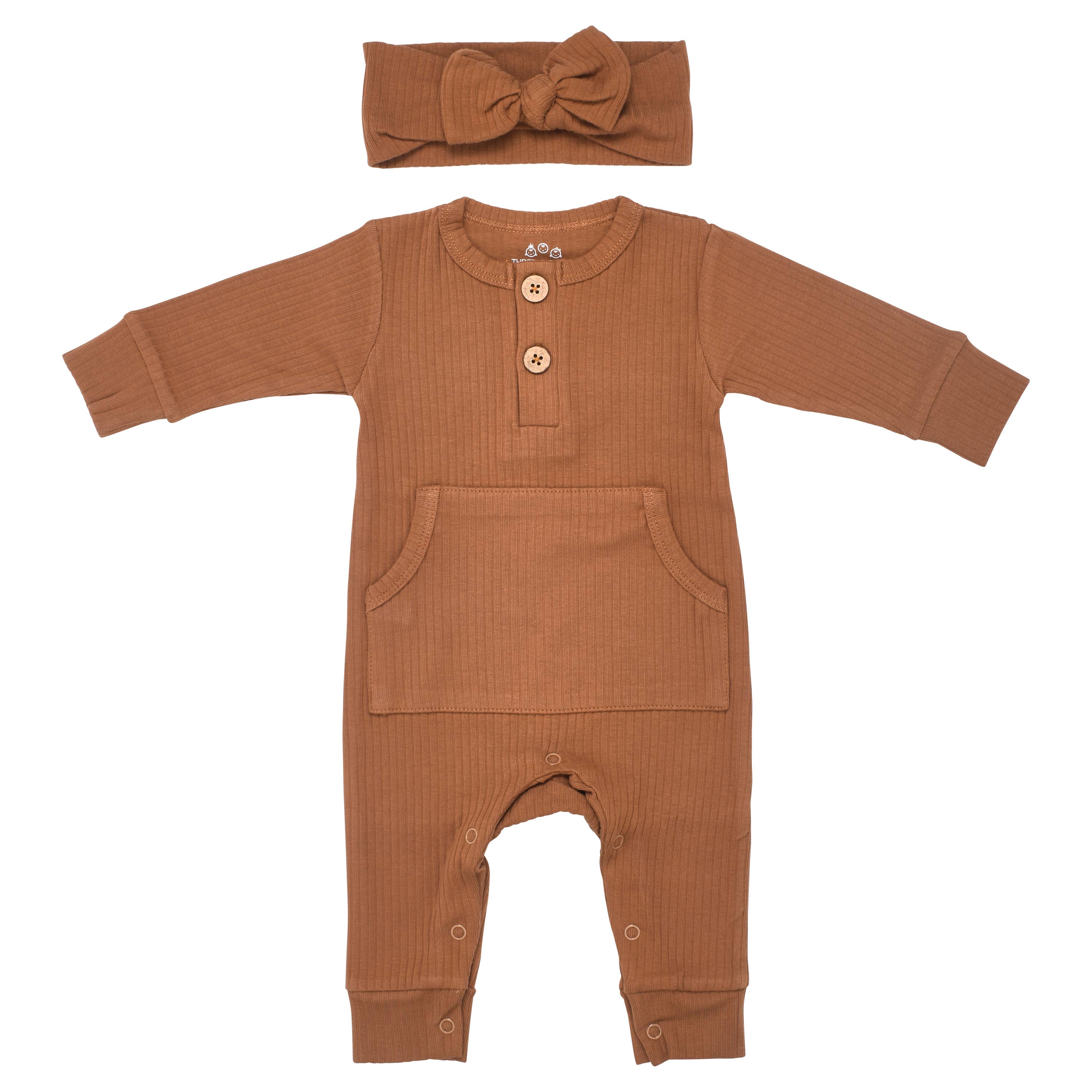Three Little Tots - Wholesale Jumpsuit - Baby - Baby Ribbed Playsuit with Pockets and Bow4