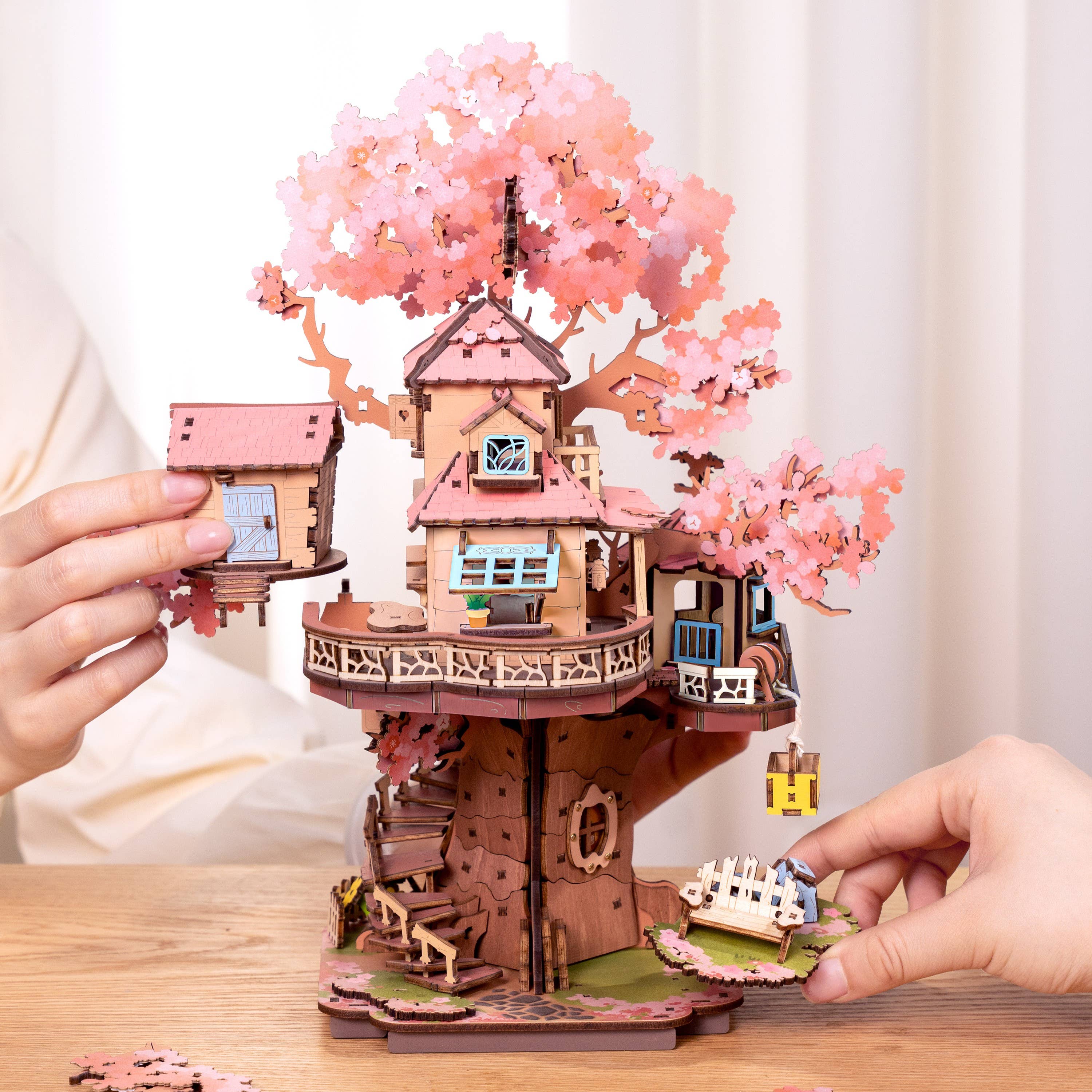 Hands Craft - Wholesale Puzzle - Kids - DIY Wooden Puzzle: Sakura Tree House3