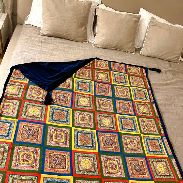 La Vie En Rose - C.I.D.A. s.r.l. - Wholesale Bedding Blanket - Multicolor Folk blanket - Home Design0