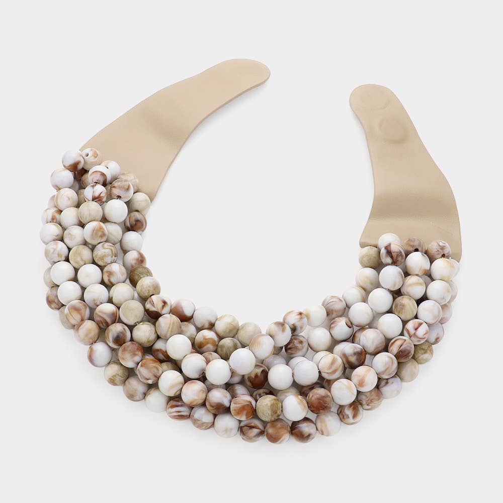 Sensibling Corp. – Colar com missangas/pérolas por atacado – Colar Magnético de Camadas com Contas Acrílicas Grossas e Pele Sintética17