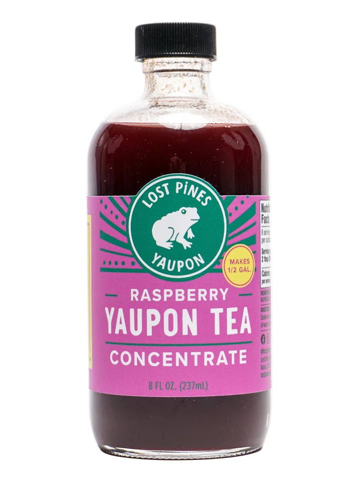 Raspberry Yaupon Tea Concentrate - Real Berries 8oz for wholesale by Lost Pines Yaupon Tea