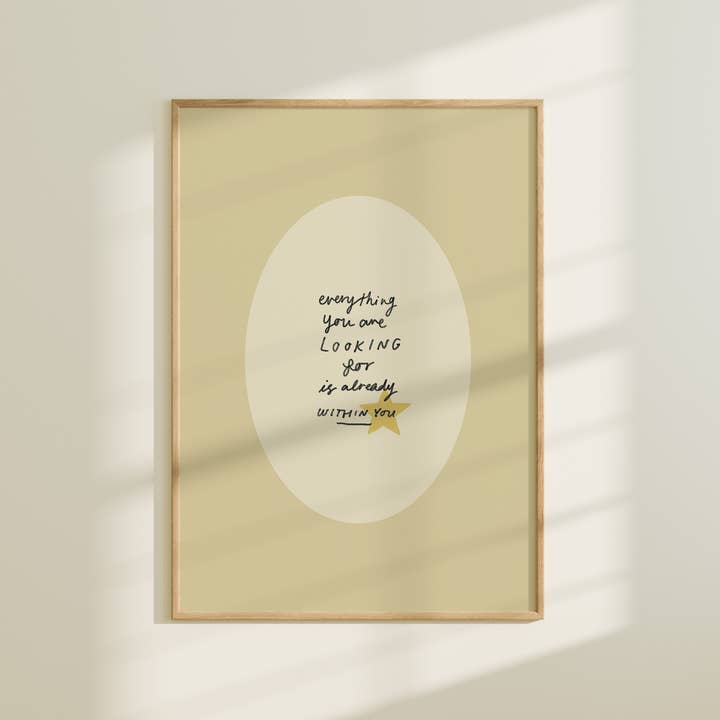 Stampa d'Arte "Tutto Quello che Cerchi è Dentro di Te" per la vendita all'ingrosso da parte di Artbaby & Co.