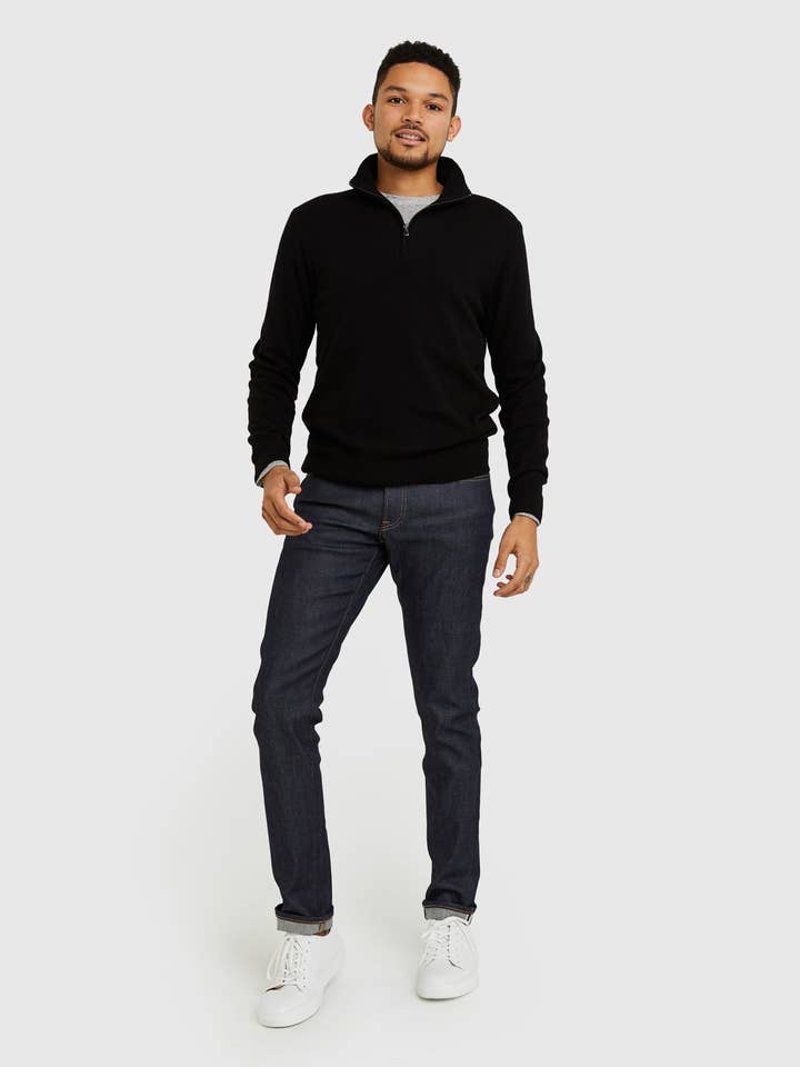 Mongolian Cashmere Quarter Zip Sweater for wholesale by Delfina&Co