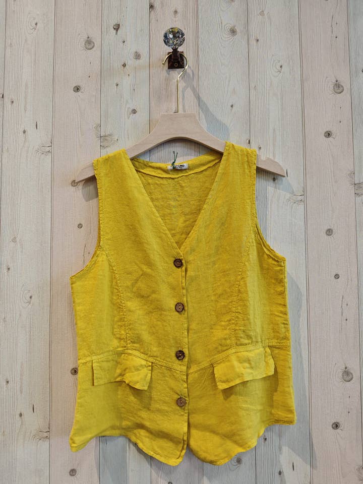 Linen & More - Wholesale Outerwear Vest - Women's - REF 17404 100% LINEN VEST3