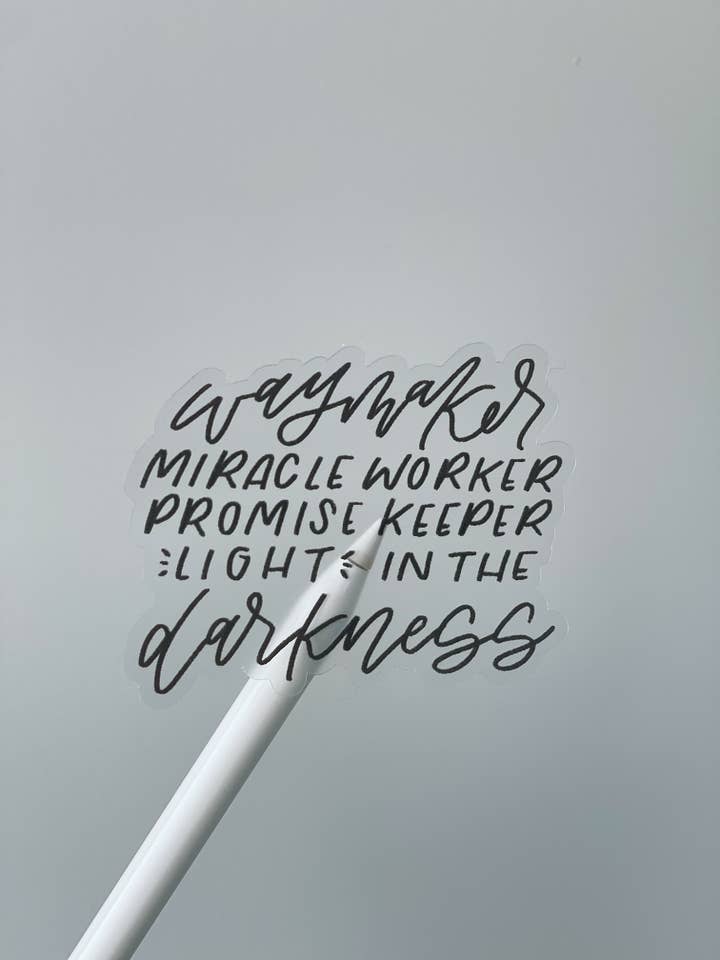 Waymaker Clear Sticker for wholesale by dinahslettering