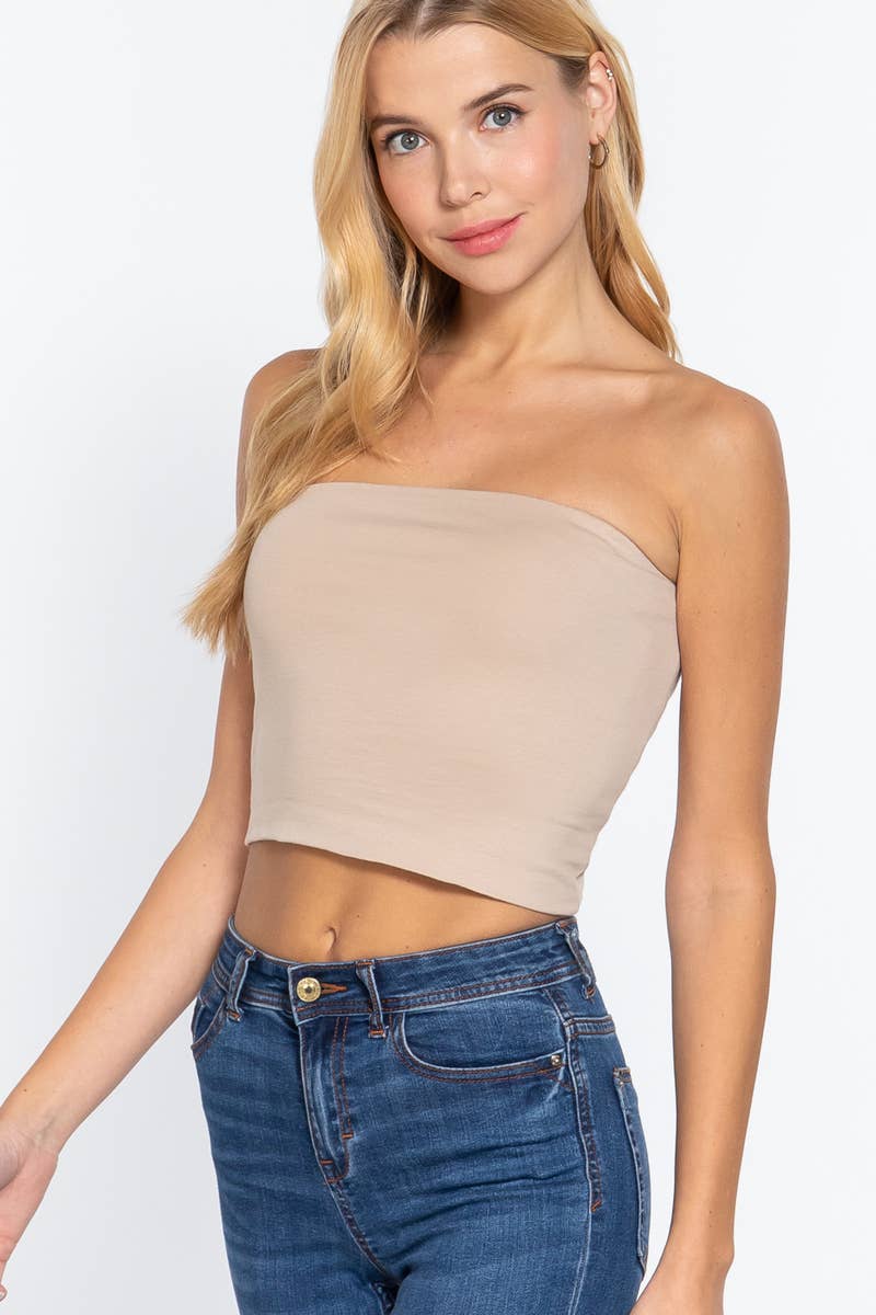 42POPS - Vendita all'ingrosso Top in maglia - Donna - Top corto aderente in cotone e spandex19