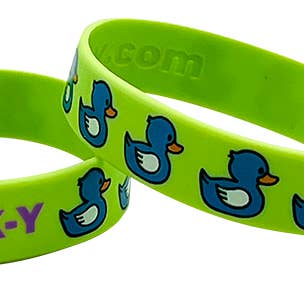 Bracelet en silicone DUCK-Y OG Logo vert et bleu pour la vente par DUCK-Y
