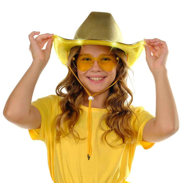 Funcredible - Wholesale Cowboy Hat - Women's - Gold Light Up Cowgirl Hats for Women - Cowboy Hat for Women 8