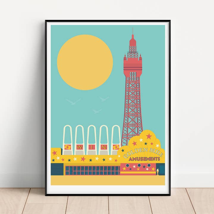Blackpool Unframed Print for wholesale by Gail Myerscough