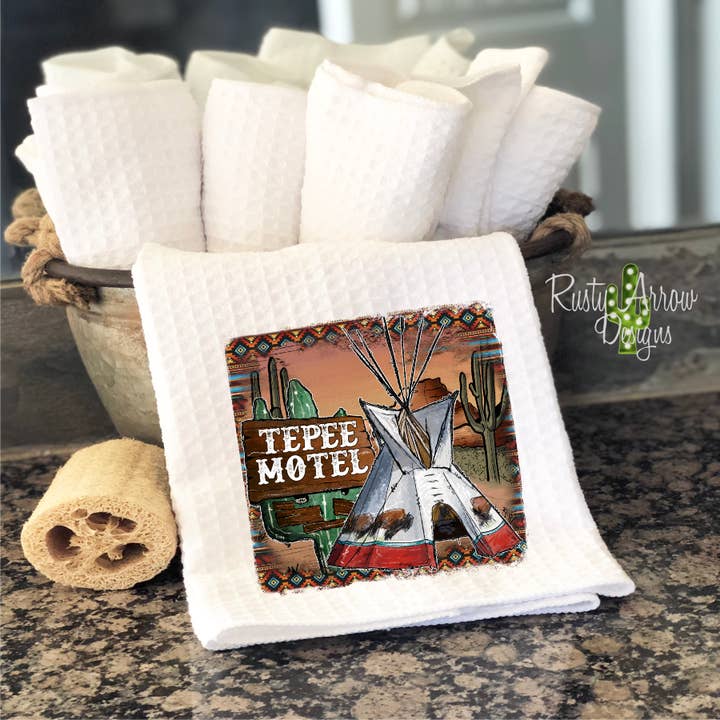 Hand Towel Western Teepee Motel for wholesale by RAD Wholesale