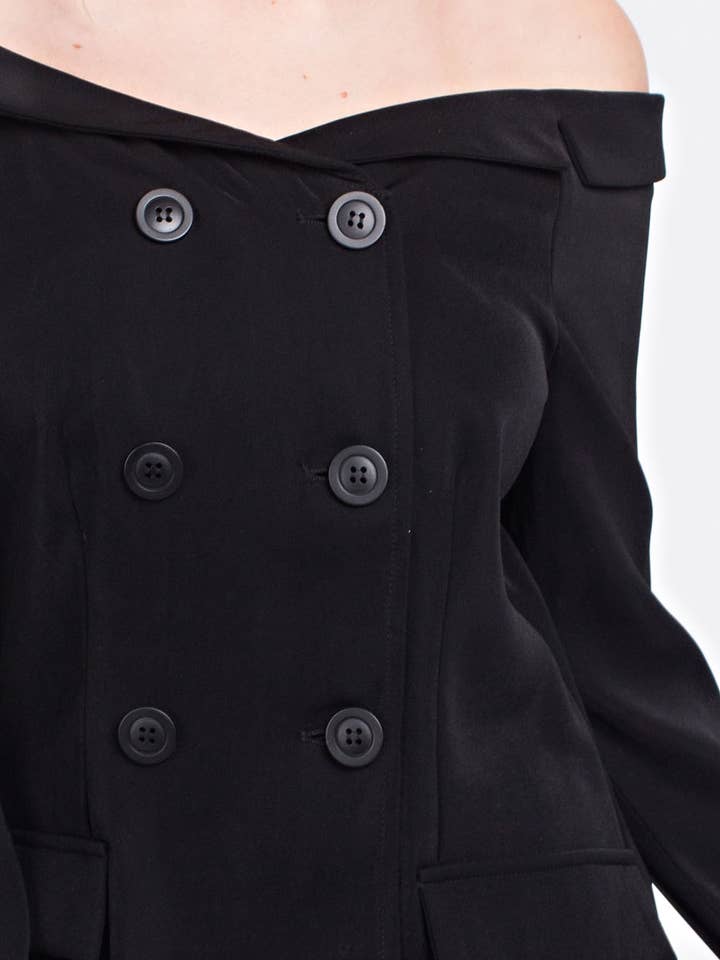 Off-shoulder top met dubbele knopen voor wholesale door Ambi Design