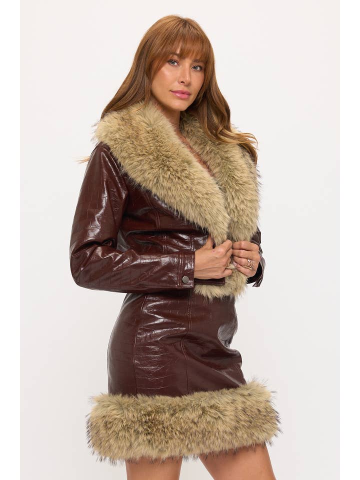 Coalition Apparel Inc - Wholesale Top & skirt set – Women's - CLAST1023: Savage Luxe Croc Set4